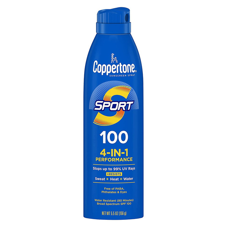 Coppertone 4-in-1 Spray Broad Spectrum SPF 100 Sunscreen Spray, 5.5 Oz