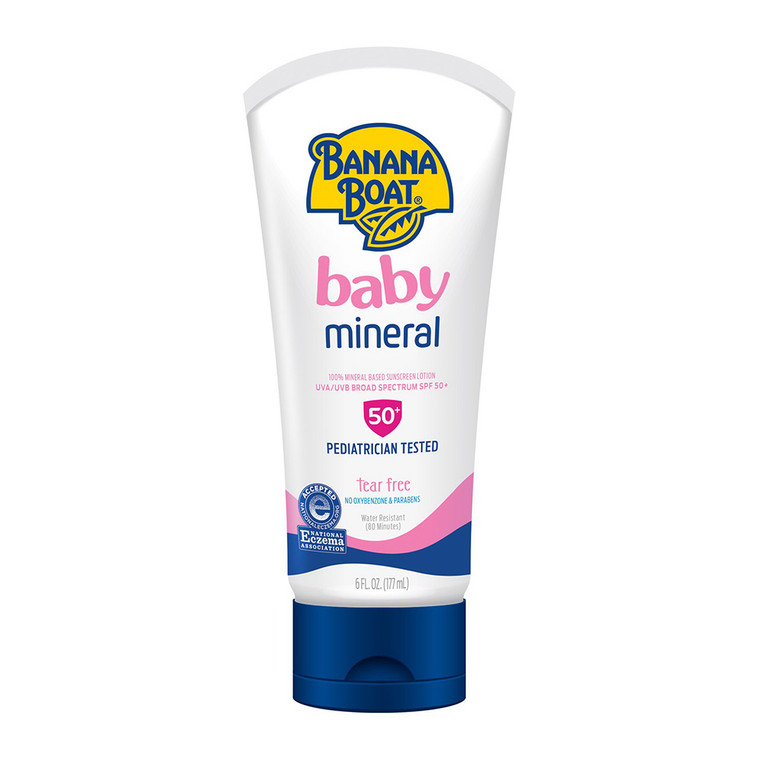 Banana Boat Baby Mineral SPF 50+ Sunscreen Lotion, Tear Free, 6 Oz