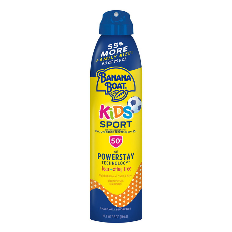 Banana Boat Kids Sport Sunscreen Spray with Powerstay, SPF 50+, 9.5 Oz