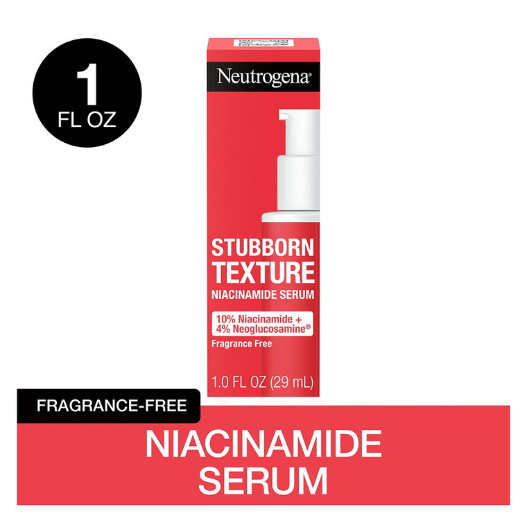 Neutrogena Stubborn Texture Resurfacing Face Serum Niacinamide, 1 Oz