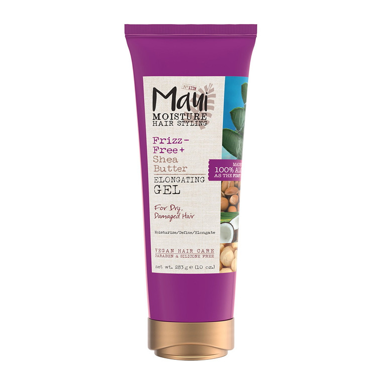 Maui Moisture Frizz Free and Shea Butter Elongating Hair Styling Gel for Curly Hair, 10 Oz