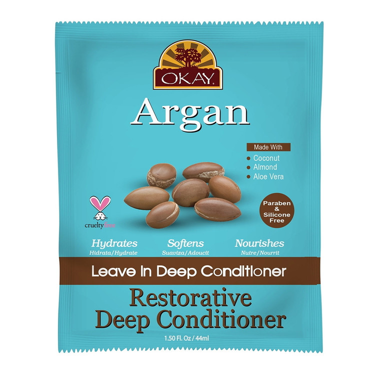 Okay Argan Leave-In Deep Conditioner Pack, 1.5 Oz, 12 Ea