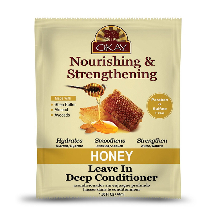 Okay Honey Nourishing & Strengthening Leave-In Deep Conditioner Pack, 1.5 Oz, 12 Ea