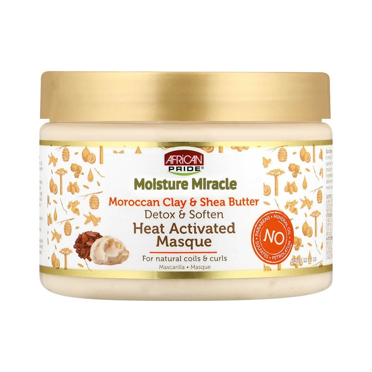 African Pride Moisture Miracle and Heat Activated Masque, 12 Oz