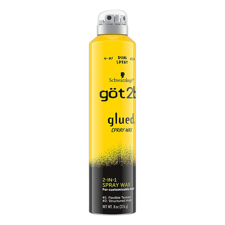 Got2b Glued Spray Wax with 2-in-1 Dual Spray Nozzle, 8 Oz