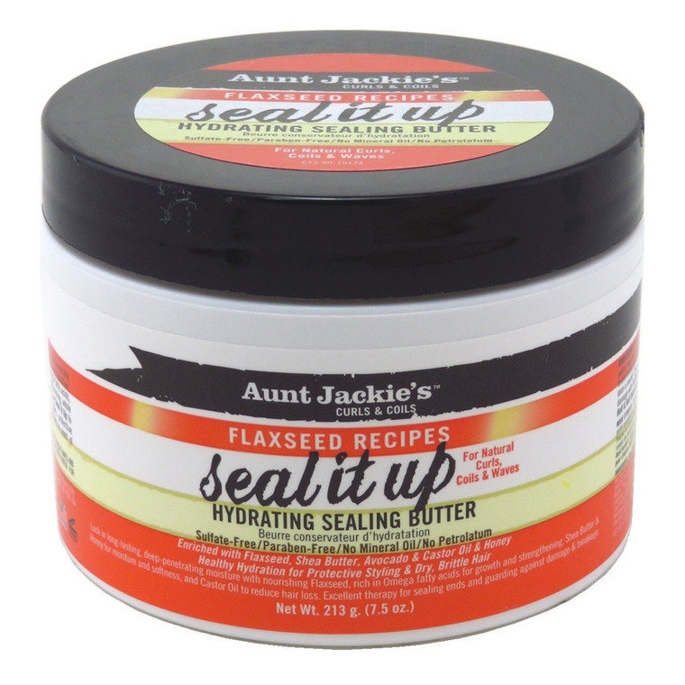 Aunt Jackies Flaxseed Recipes Seal It Up Moisture Sealant Hydration and Protective Formula 7.5Oz (213g)