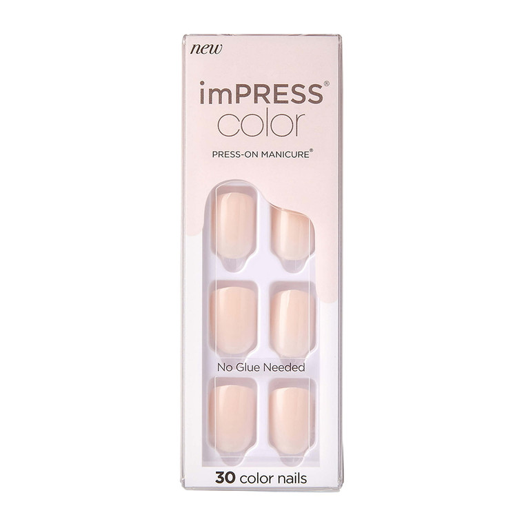 Kiss impress Color Press on Manicure Point Pink, Short, 1 Ea