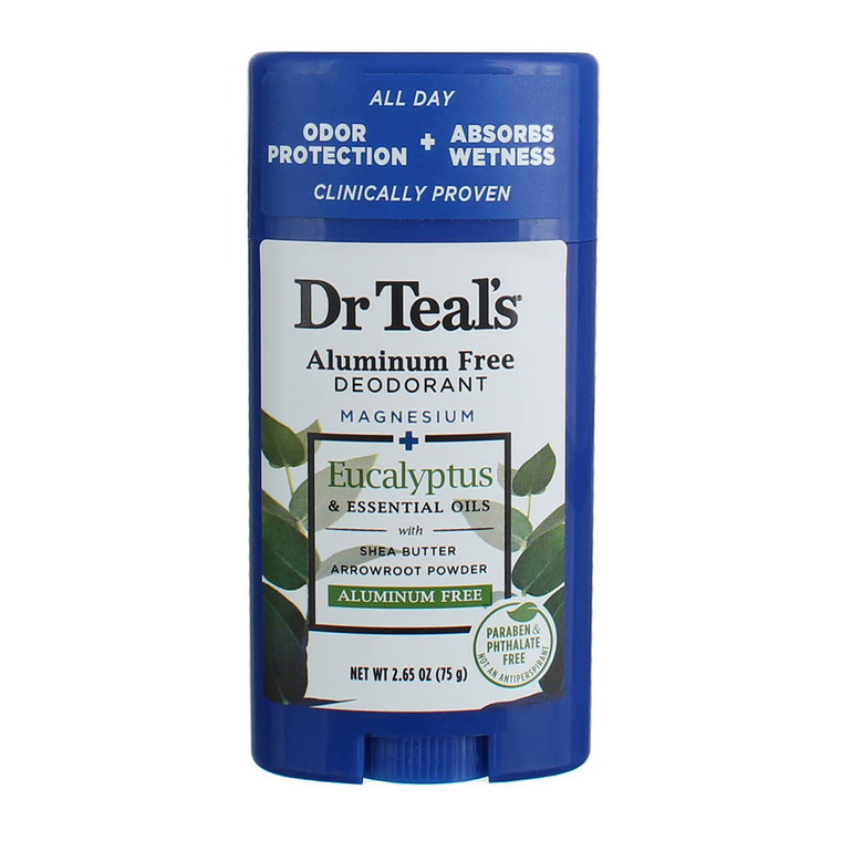 Dr Teals Aluminum Free Deodorant Eucalyptus, 2.65 Oz