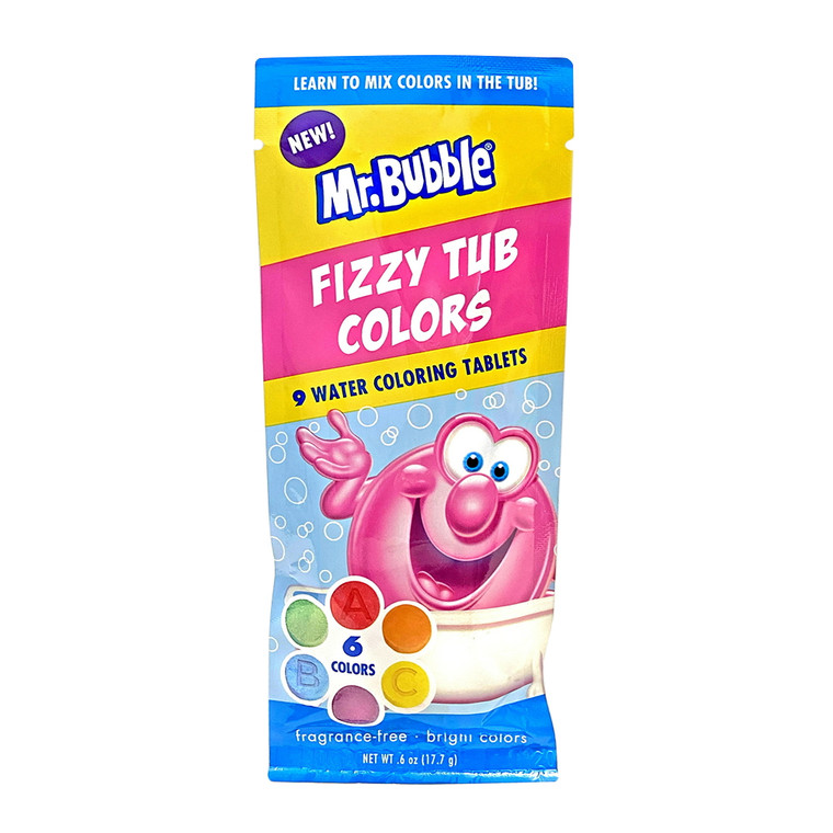 Mr Bubble Fizzy Tub Colors Assorted Bathwater Colors, 9 Ea