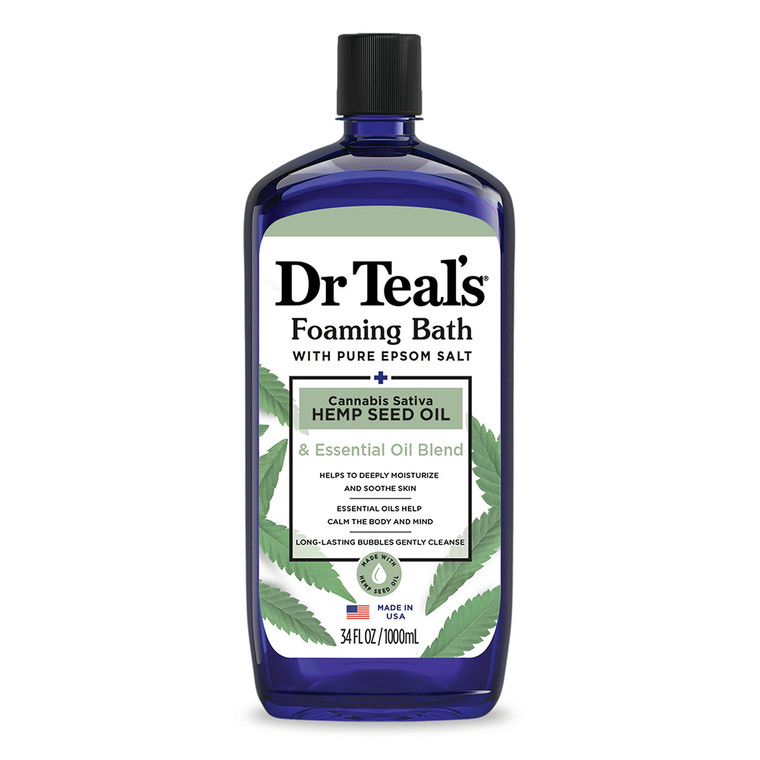 Dr Teals Hemp Seed Foaming Bubble Bath, 34 Oz