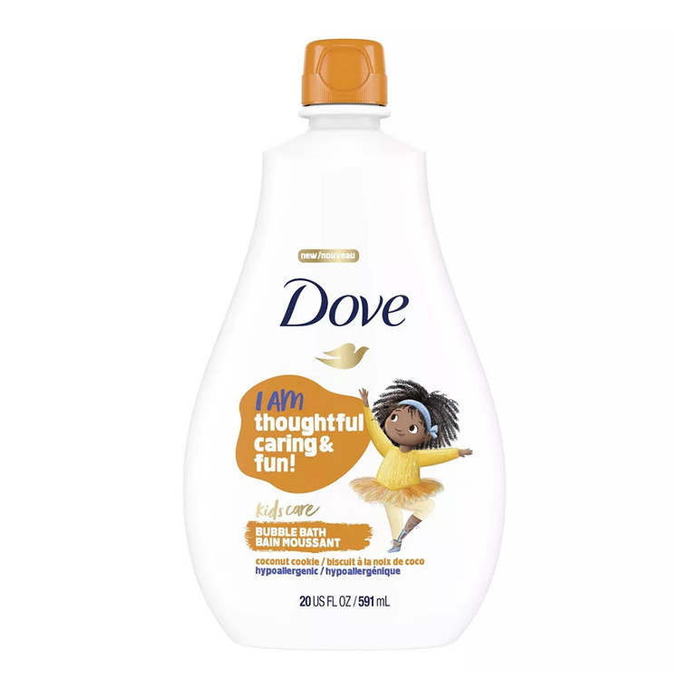 Dove Kids Care Bubble Bath Coconut Cookie Hypoallergenic Gently Cleanses Dry Skin 20Oz (591ml)