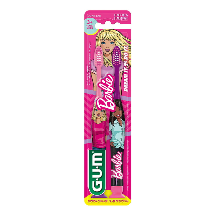 Gum Barbie Ultra Soft Training Toothbrush For Ages 3+, 2 Ea