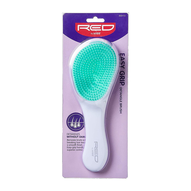 Kiss Red Professional Easy Grip Detangle Brush With Handle, 1 Ea