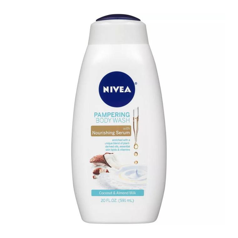Nivea Coconut and Almond Milk Pampering Body Wash for Dry Skin, 20 Oz