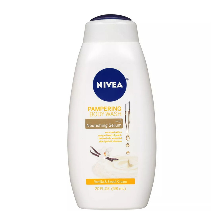 Nivea Vanilla And Sweet Cream Pampering Body Wash for Dry Skin, 20 Oz