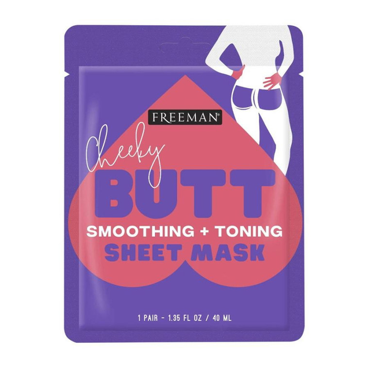 Freeman Cheeky Butt Smoothing and Toning Body Care Sheet Mask, Two Sheets, 1.35 Oz