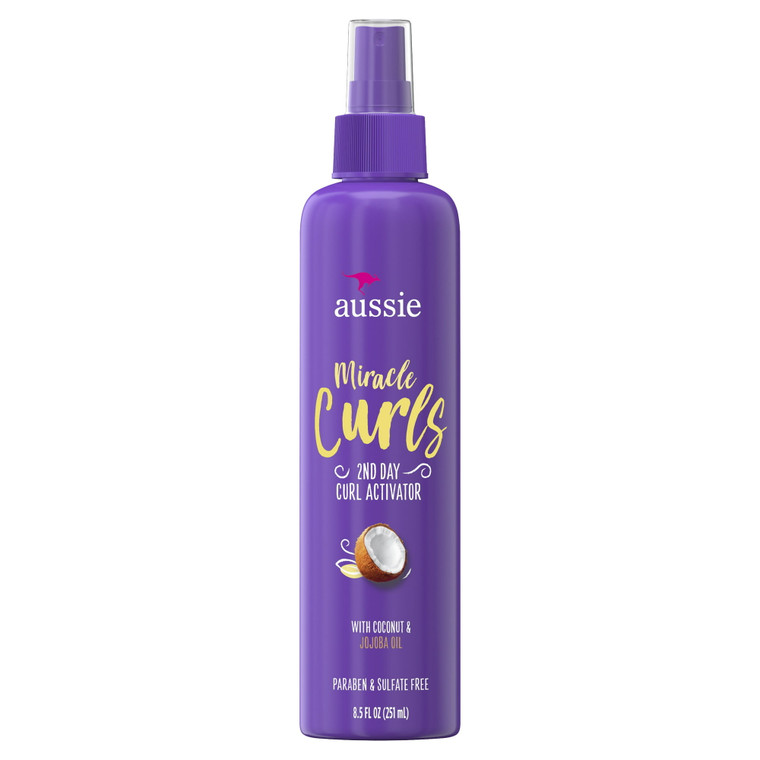 Aussie Miracle Curls 2nd Day Curl Activator Spray Gel, 8.5 Oz