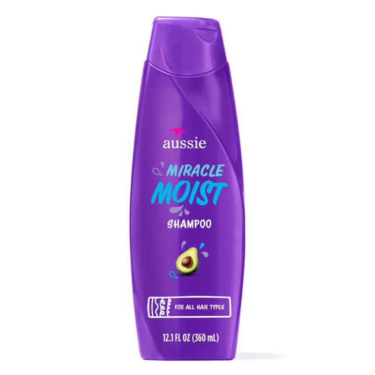 Aussie Miracle Moist Hair Shampoo with Avocado Oil Paraben Free 12.1Oz (360ml)