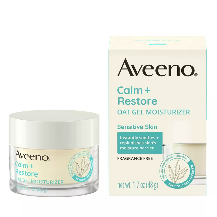 Aveeno Calm and Restore Oat Gel Moisturizer Unscented, 1.7 Oz