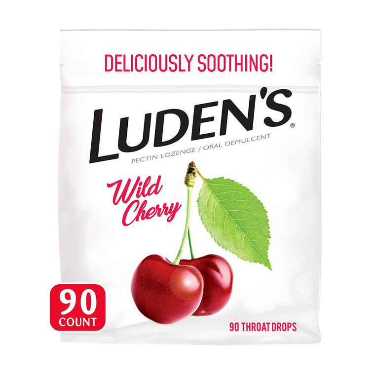 Ludens Wild Cherry Throat Drops, Sore Throat Relief, 90 Ct