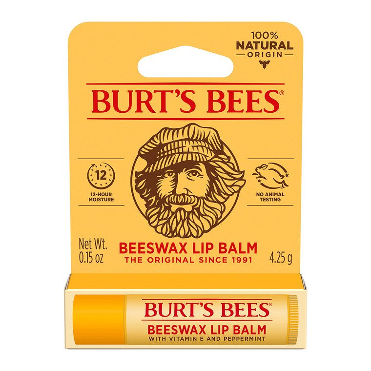 Burts Bees 100% Natural Origin Moisturizing Lip Balm, Original Beeswax, 0.15 Oz