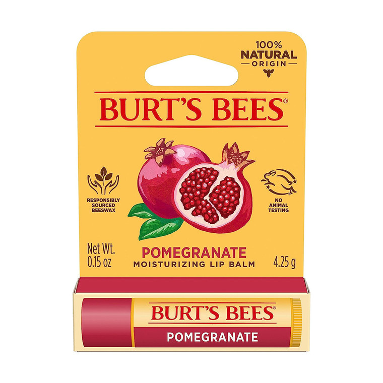 Burts Bees 100% Natural Moisturizing Lip Balm, Pomegranate, 1 Ea