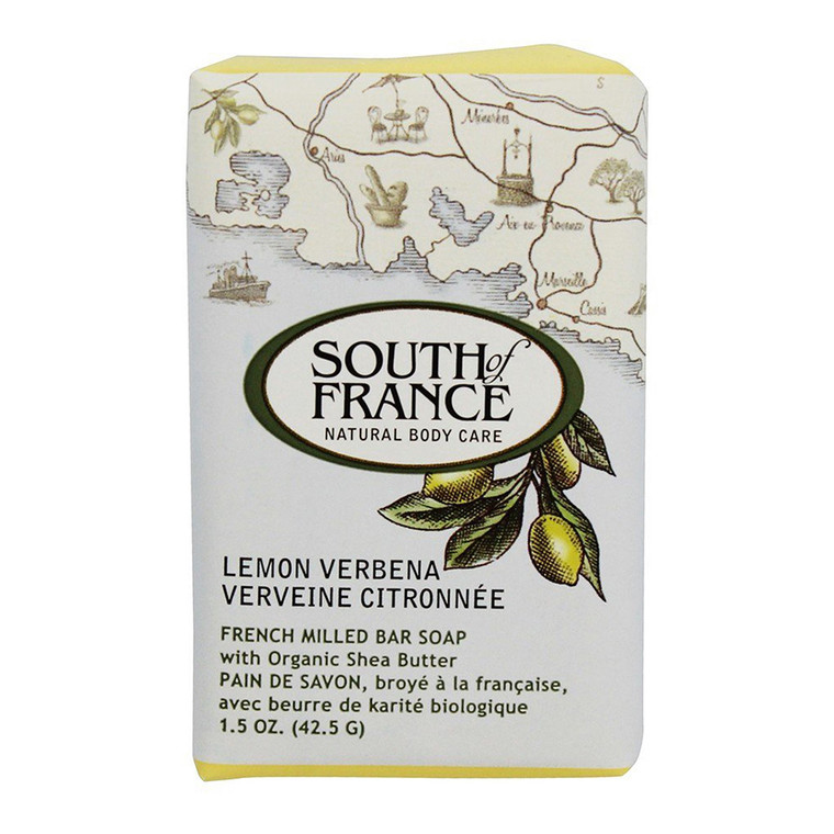 South of France French Milled Vegetable Bar Soap Lemon Verbena, 1.5 Oz