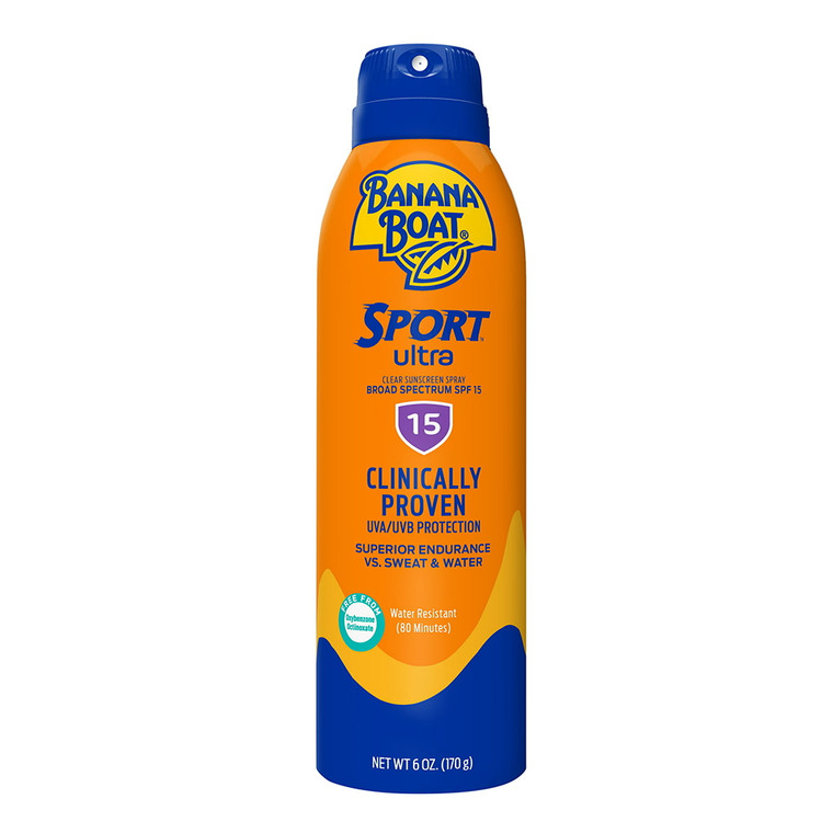 Banana Boat Sport Ultra Sunscreen Spray 15 SPF, Water Resistant Sunblock, 6 Oz
