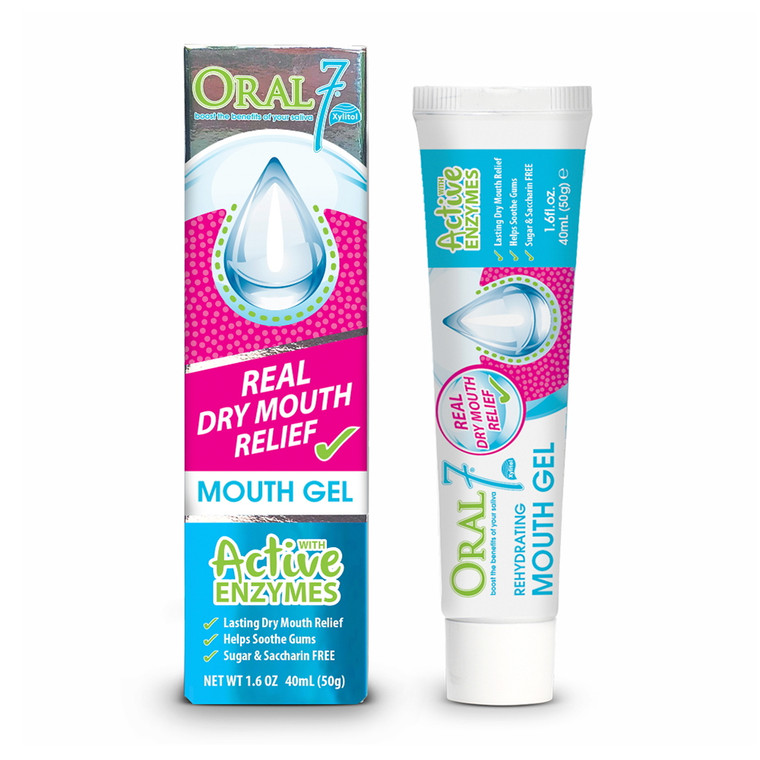 Oral7 Dry Mouth Moisturizing Mouth Gel Containing Enzymes, Lasting Dry Mouth Relief, 1.6 Oz