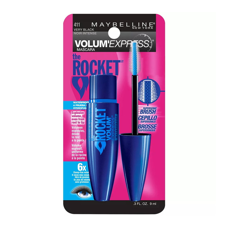Maybelline Volum Express The Rocket Waterproof Mascara, Very Black, 0.3 Oz