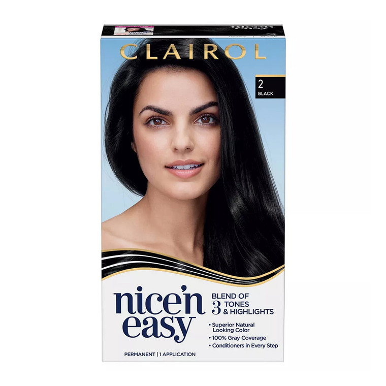 Clairol Nice n Easy Permanent Color 2 Black Hair Color 1 Application, 1 Ea