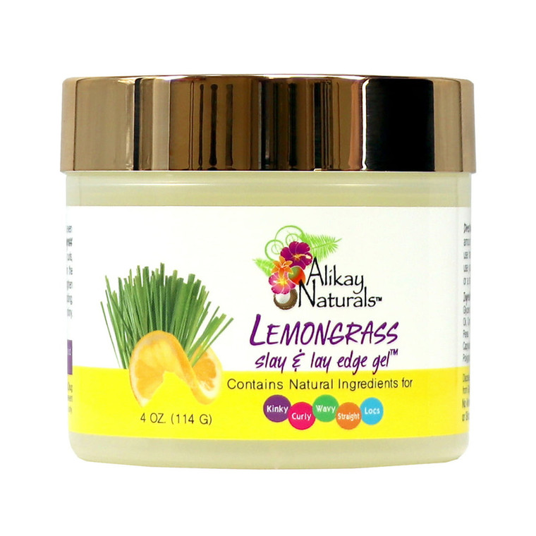 Alikay Naturals Lemongrass Stay And Lay Edge Gel, 4 Oz