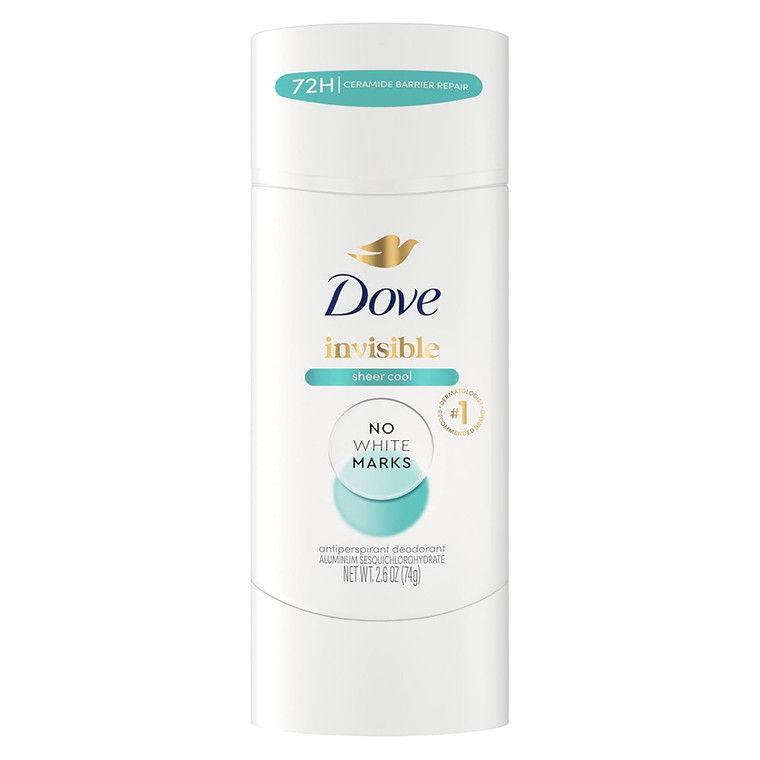 Dove Beauty Advanced Care Invisible Sheer Cool Antiperspirant Stick Sweat and Odor Protection 2.6Oz (74g)