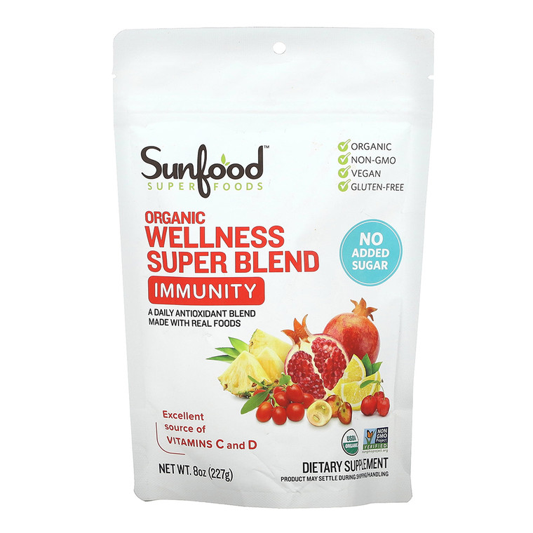 Sunfood Superfoods Organic Wellness Super Blend, Immunity, 8 Oz