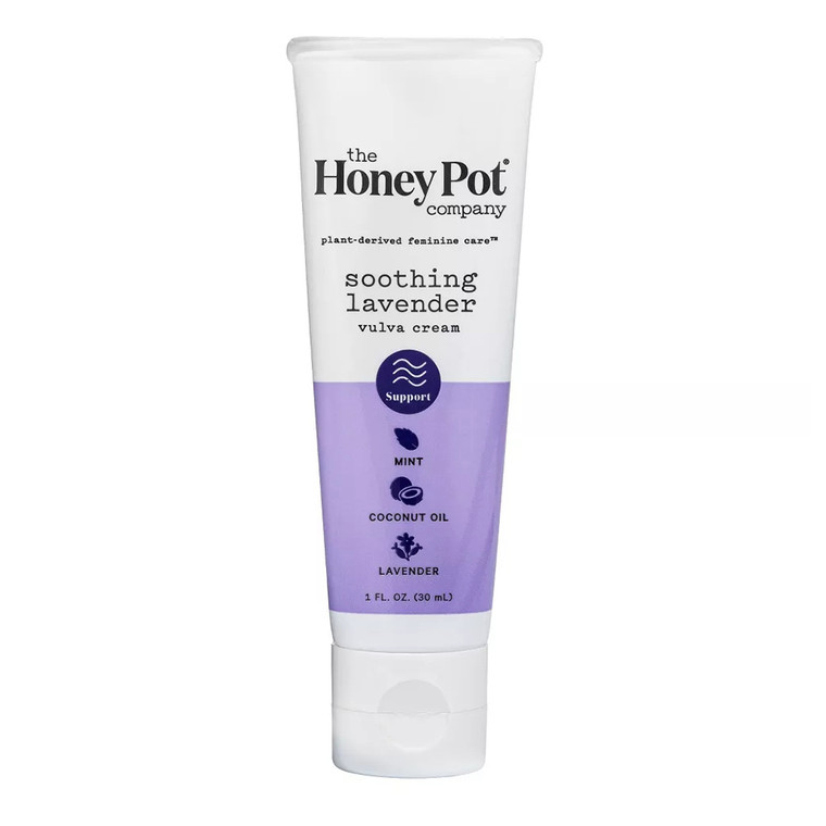 The Honey Pot Company Soothing Lavender Vulva Cream with Mint, 1 Oz