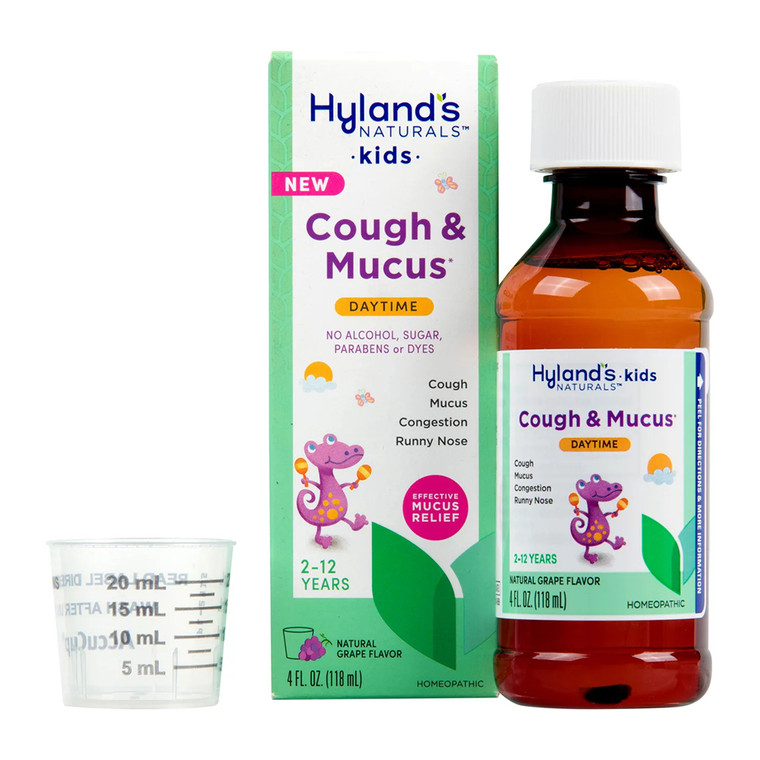 Hylands Naturals Kids Cough And Mucus Daytime, Grape Liquid, 4 Oz