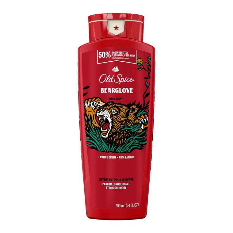 Old Spice Body Wash for Men, Bear Glove Long Lasting Lather, 24 Oz