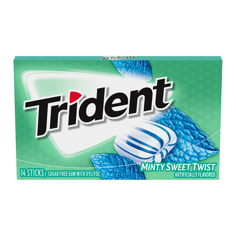 Trident Minty Sweet Twist Sugar Free Gum 14 Ct