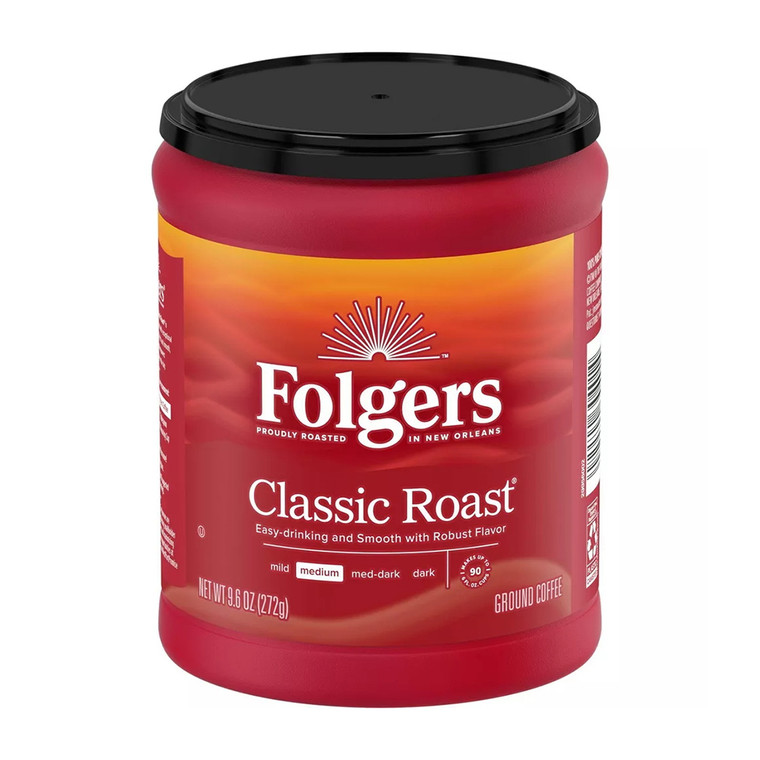 Folgers Classic Medium Roast Ground Coffee, 9.6 Oz