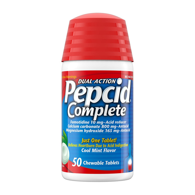 Pepcid Complete Acid Reducer And Antacid Chewable Tablets Mint, 50 Ct