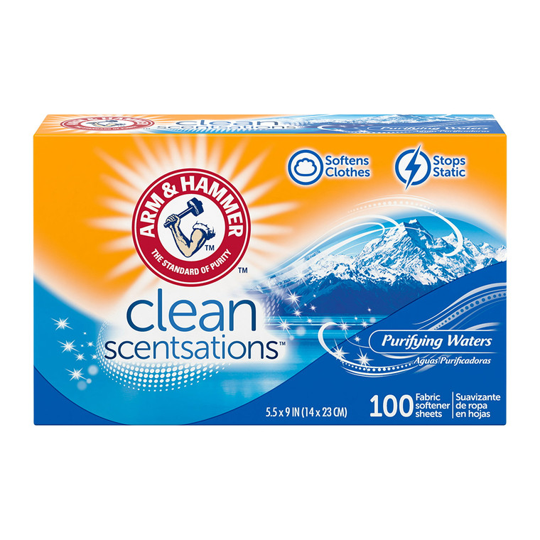 Arm and Hammer Fabric Softener Sheets Purifying Waters, 100 Ct