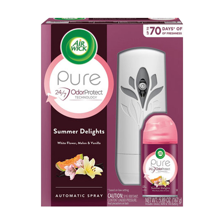 Air Wick Pure Freshmatic Automatic Spray Kit, Air Freshener Summer Delights, Assorted, 5.89 Oz