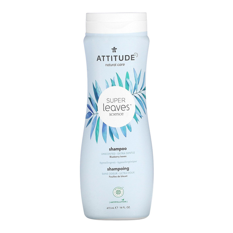 Attitude Super Leaves Unscented Extra Gentle Shampoo, 16 Oz