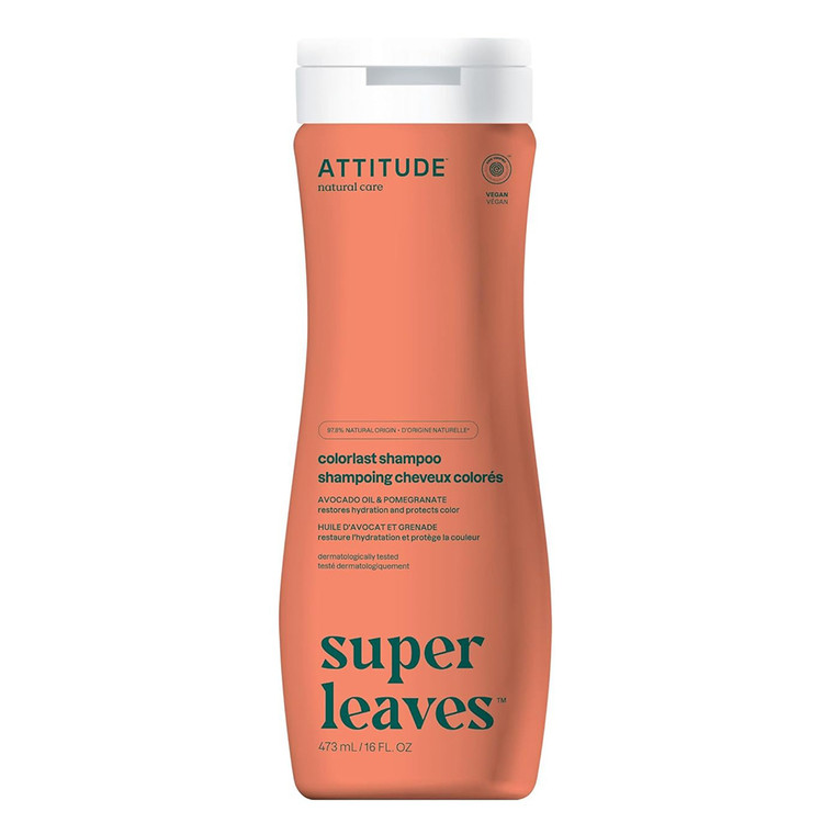 Attitude Natural Shampoo for Color Treated Hair with Avocado Oil and Pomegranate 16Oz (473ml)
