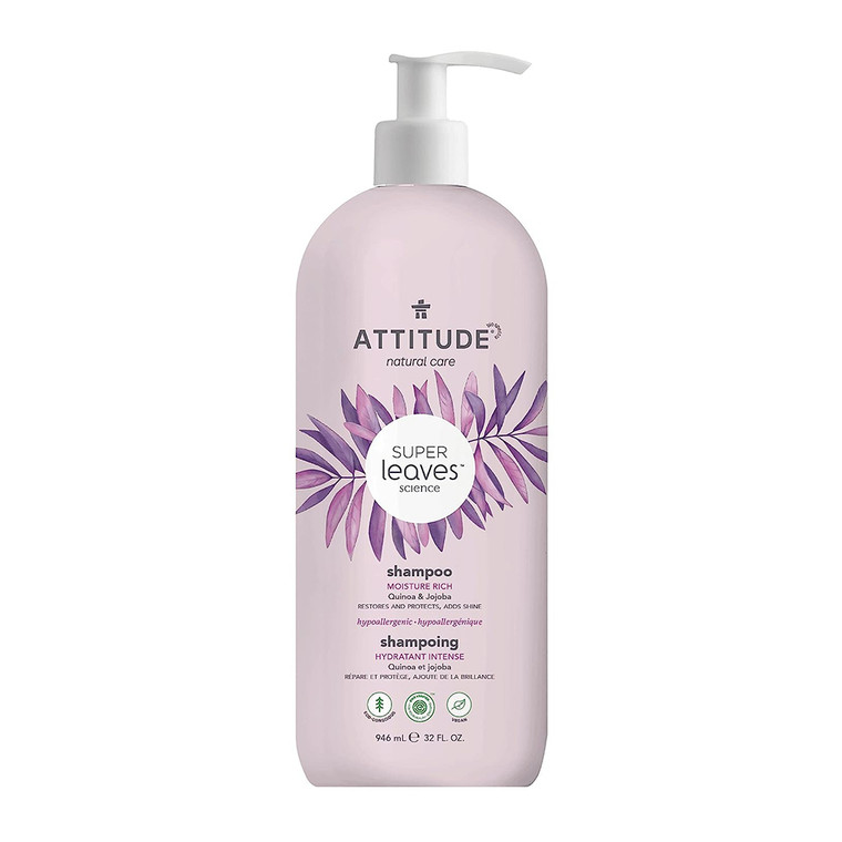 Attitude Super Leaves Natural Shampoo, Moisture Rich Quinoa And Jojoba, 32 Oz