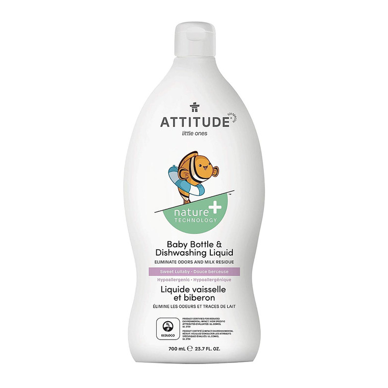 Attitude Baby Bottle And Dishwashing Liquid Natural Sweet Lullaby, 23.7 Oz