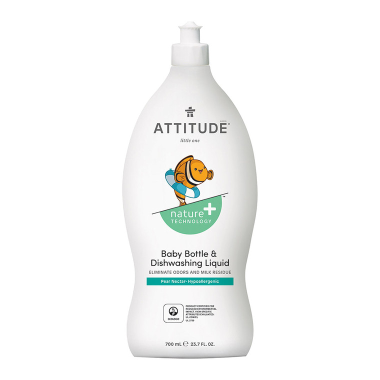 Attitude Natural Baby Bottle And Dishwashing Liquid, Pear Nectar, 23.7 Oz