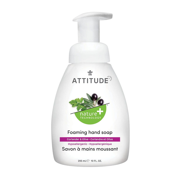 Attitude Hypoallergenic Foaming Hand Soap Coriander And Olive, 10 Oz