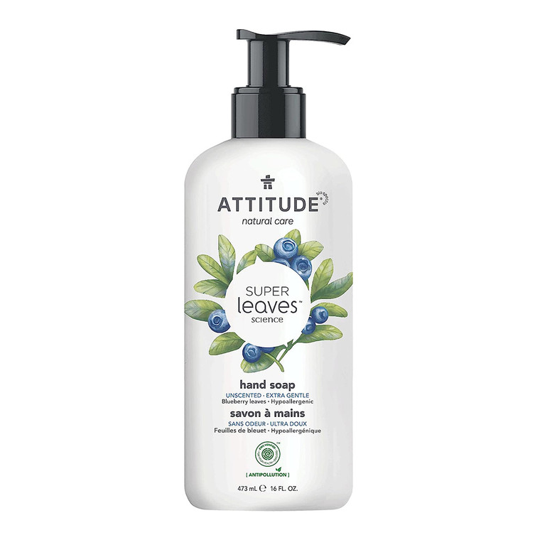 Attitude Super Leavs Liquid Hand Soap, Unscented, 16 Oz