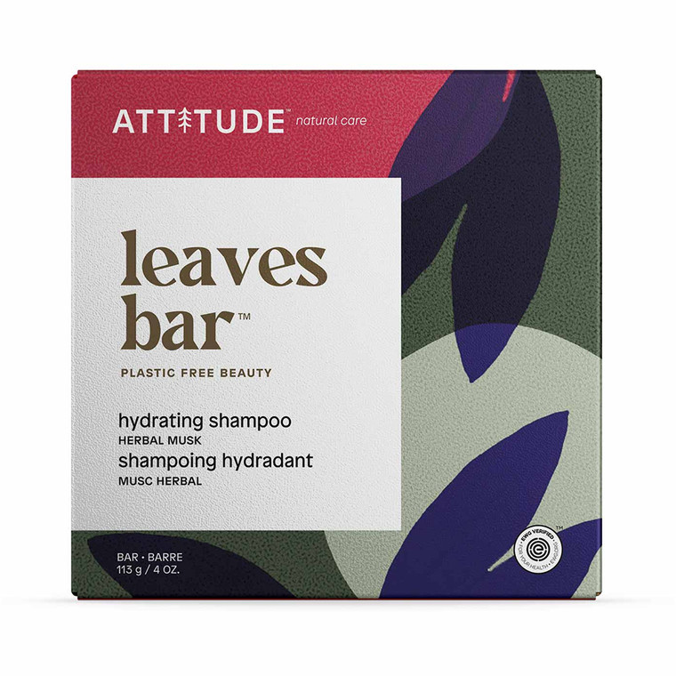 Attitude Hydrating Hair Shampoo Bar, Herbal Musk, 4 Oz